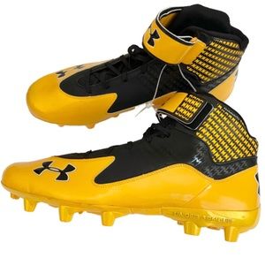 New Under Armour Men's Yellow Black Cleats Size 16
